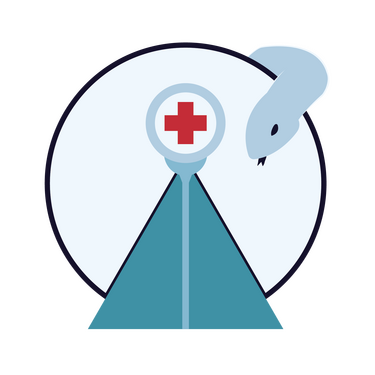 Star Trek Vulcan IDIC Symbol with a blue snake coiled around the center.